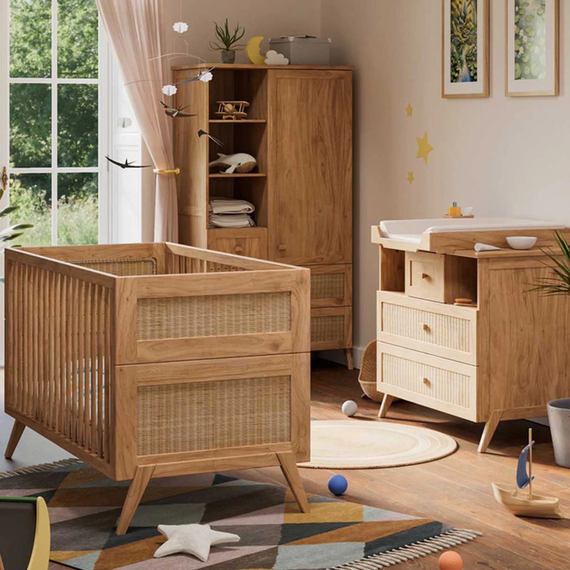 Lits 70X140 Évolutifs*Théo Marelia Lit évolutif 70 x 140 cm de Bois Naturel