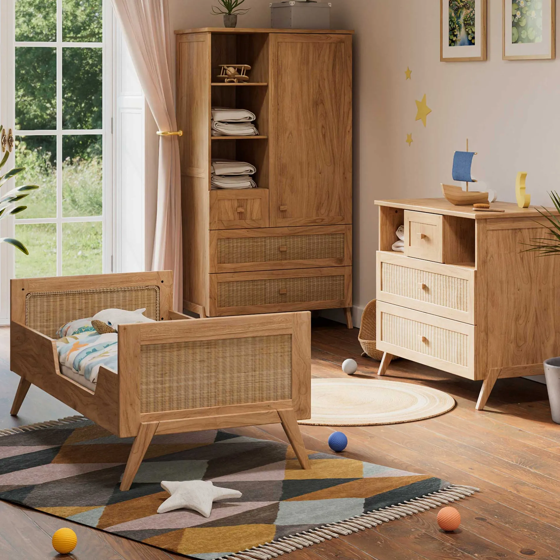 Lits 70X140 Évolutifs*Théo Marelia Lit évolutif 70 x 140 cm de Bois Naturel