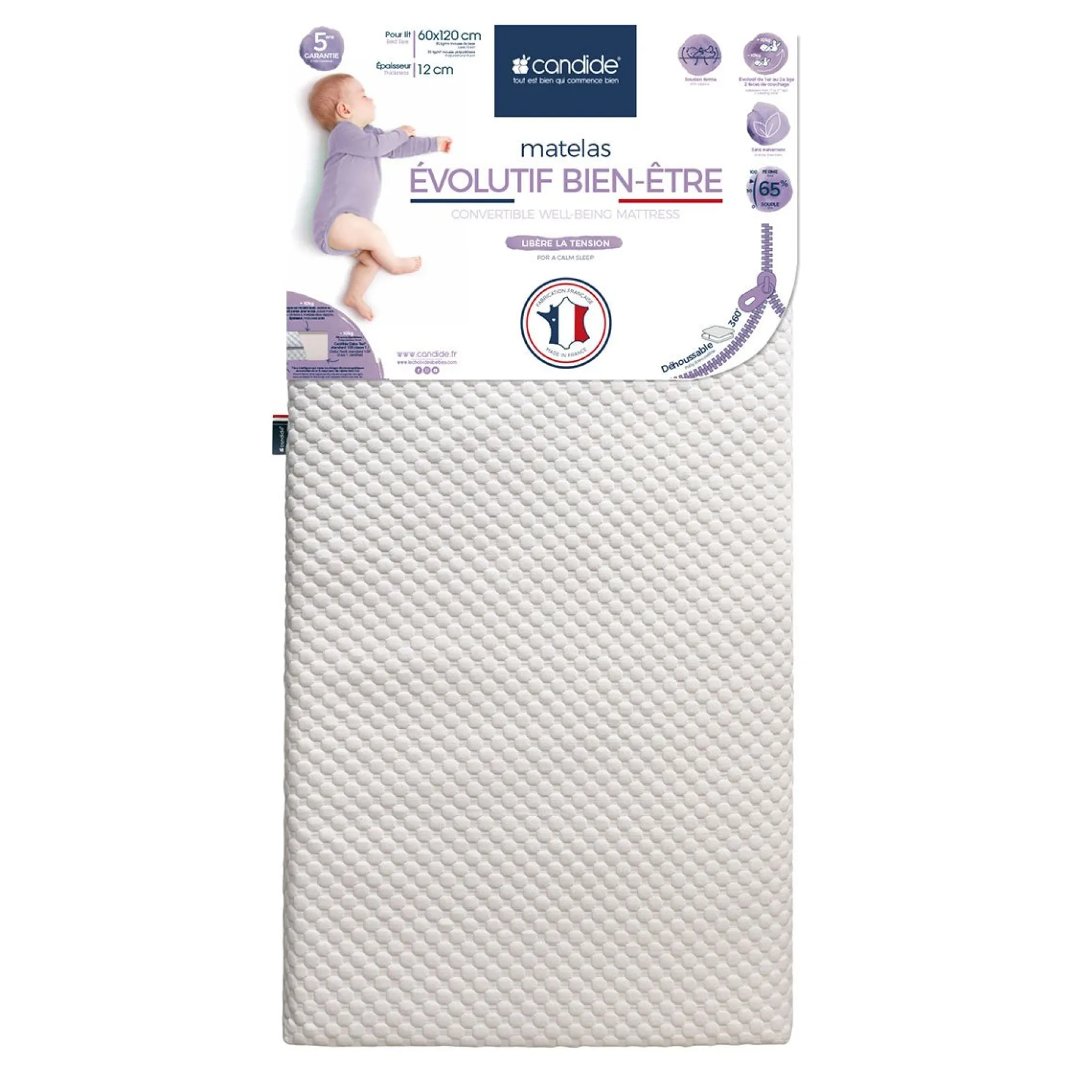 Matelas*Candide Matelas Confort Evol Déhoussable de