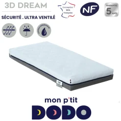 Matelas*P'tit Dodo Matelas 3D Dream ultra respirant et ventilé de