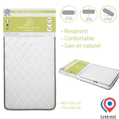 Matelas*Little Band Matelas lit bébé Nat' Coco 70 x 140 cm de