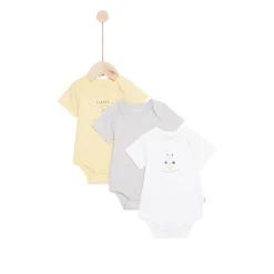 Vêtements Naissance*P'tit bisou Mes Essentiels Lot 3 Bodies de Jaune