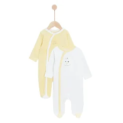 Vêtements Naissance|Pyjamas*P'tit bisou Mes Essentiels Lot 2 Pyjamas de Blanc Pure