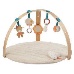 Arches|Tapis D'Éveil*Nattou Mila, Zoé & Lana Tapis d'éveil avec Arches en Bois de Beige Sable