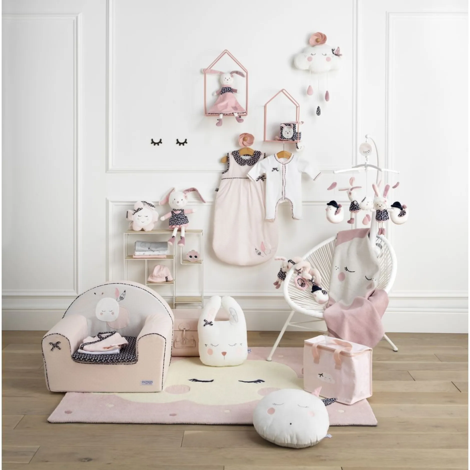Gigoteuses & Nids D'Ange*Sauthon Baby's Sweet Home Miss Fleur de Lune sac nid Petit modèle de Rose