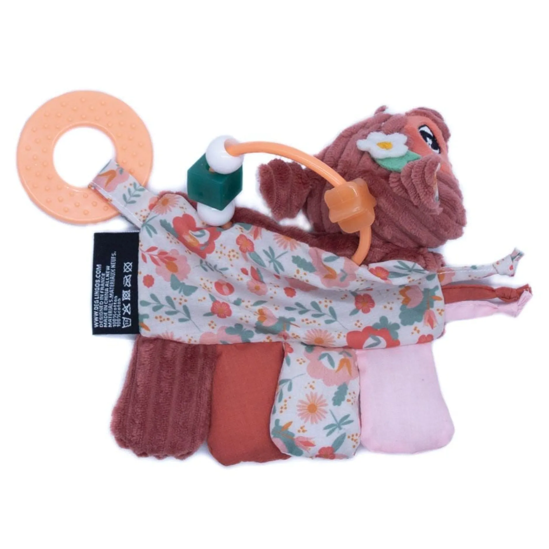 Hochets*Les Déglingos Mélimélos la biche hochet d'activités de Marron