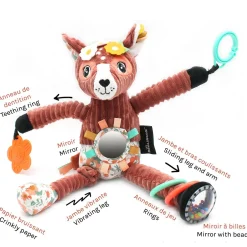 Jouets D'Activités*Les Déglingos Mélimélos la biche Peluche d'activités nomade de
