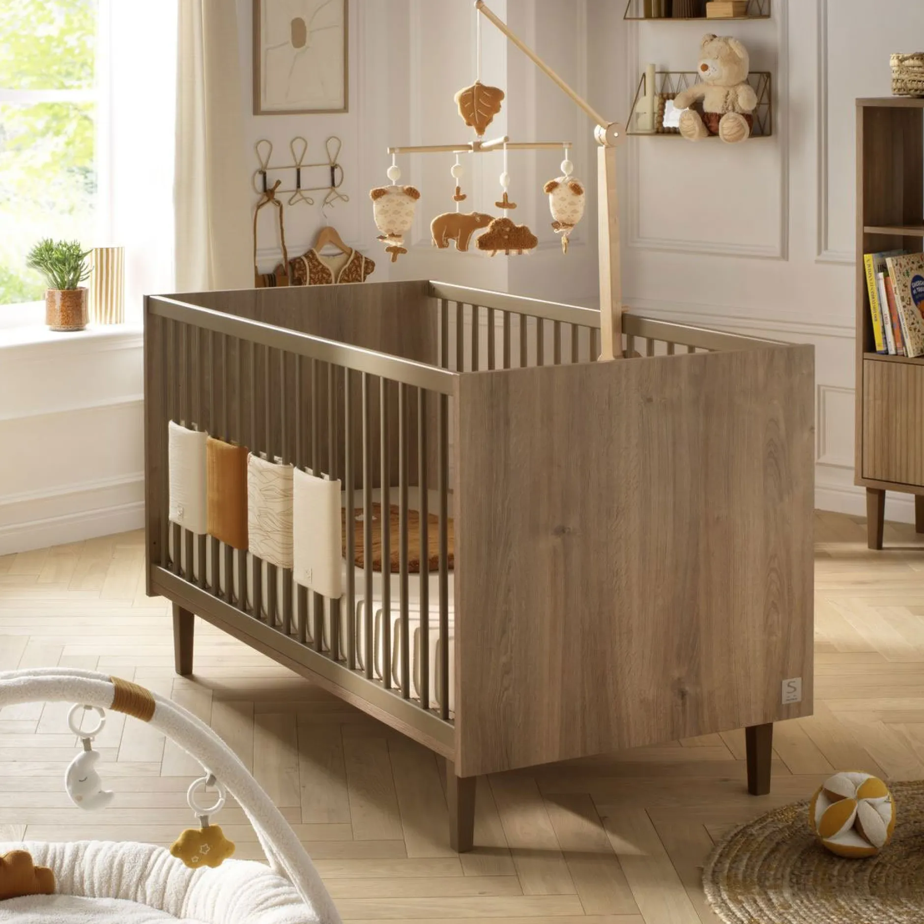 Lits 70X140 Évolutifs*Sauthon Baby's Sweet Home Mokka Lit évolutif Little big bed 70 x 140 cm de Chêne / Mokka