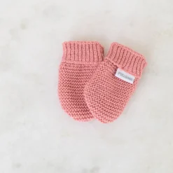 Collection Tricot|Bonnets, Moufles, Chaussons*P'tit bisou Moufles Collection Trousseau Tricot 2019 0-1 mois de Rose Petunia