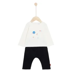 Pantalons, Shorts|T-Shirts, Polos, Chemises*P'tit bisou Mr Constellation Ensemble 2 pièces de Ecru Lune