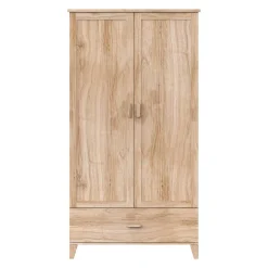 Armoires 2 Portes*Théo Naia Armoire de Bois Wardrobe Naturel