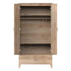 Armoires 2 Portes*Théo Naia Armoire de Bois Wardrobe Naturel