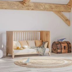 Lits 60X120 Évolutifs*Théo Naia Lit évolutif 60 x 120 cm de Bois Naturel