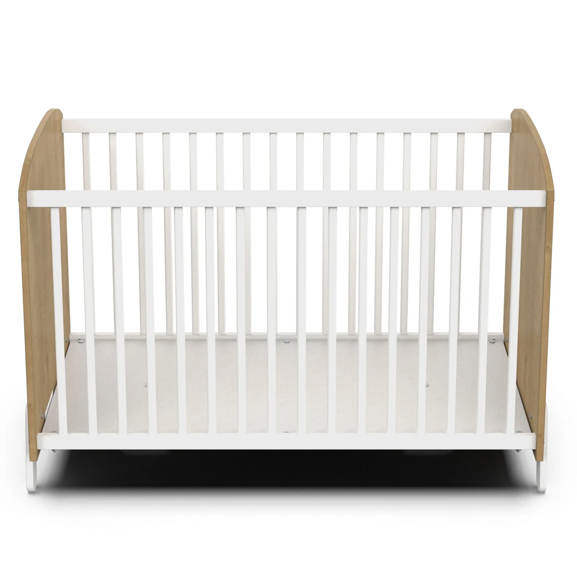 Lits 60X120 Non Évolutifs*CBA Meubles Naili Lit bébé 60 x 120 cm de Chêne hamilton / blanc