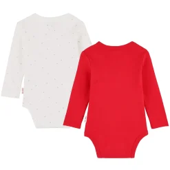 Bodies|Bodies*P'tit bisou Noël Lot de 2 bodies manches longues de rouge et blanc