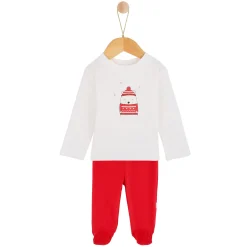 Pyjamas|Vêtements Naissance*P'tit bisou Noël Pyjama 2 pièces de rouge et blanc