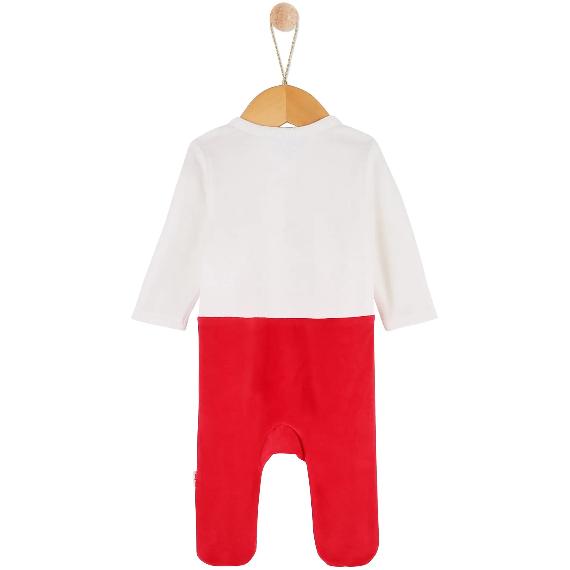 Pyjamas|Pyjamas*P'tit bisou Noël Pyjama Naissance velours bicolore de rouge et blanc