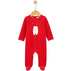 Pyjamas|Vêtements Naissance*P'tit bisou Noël Pyjama naissance velours de rouge et blanc