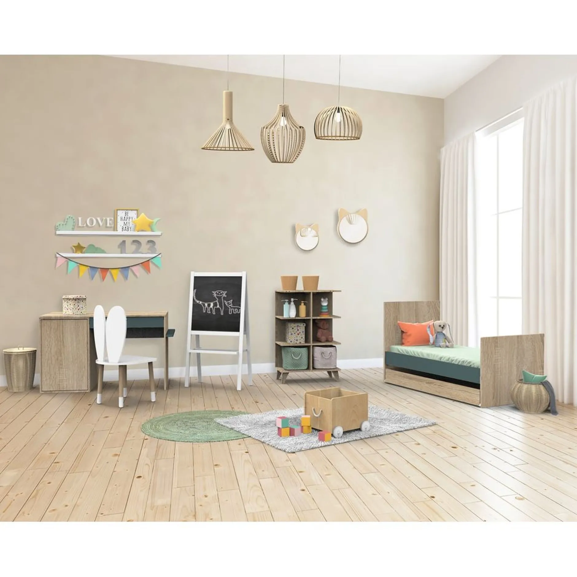 Lits 70X140 Évolutifs*Sauthon Baby's Sweet Home Nova new Little Big Bed 70x140 de Gris volcan
