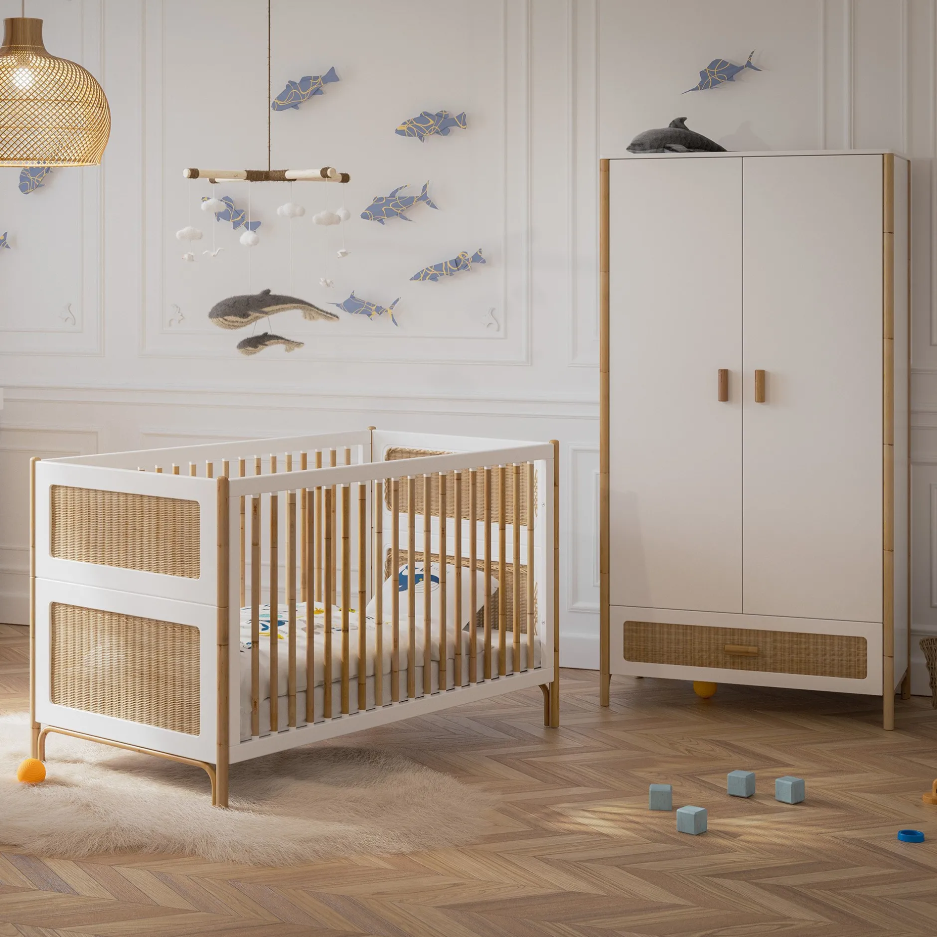 Armoires 2 Portes*Théo Océania armoire 2 portes tressage rotin de Neige