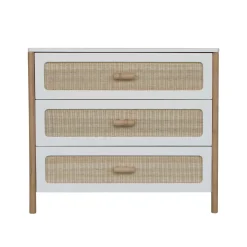 Commodes*Théo Océania commode 3 tiroirs tressage rotin de Neige