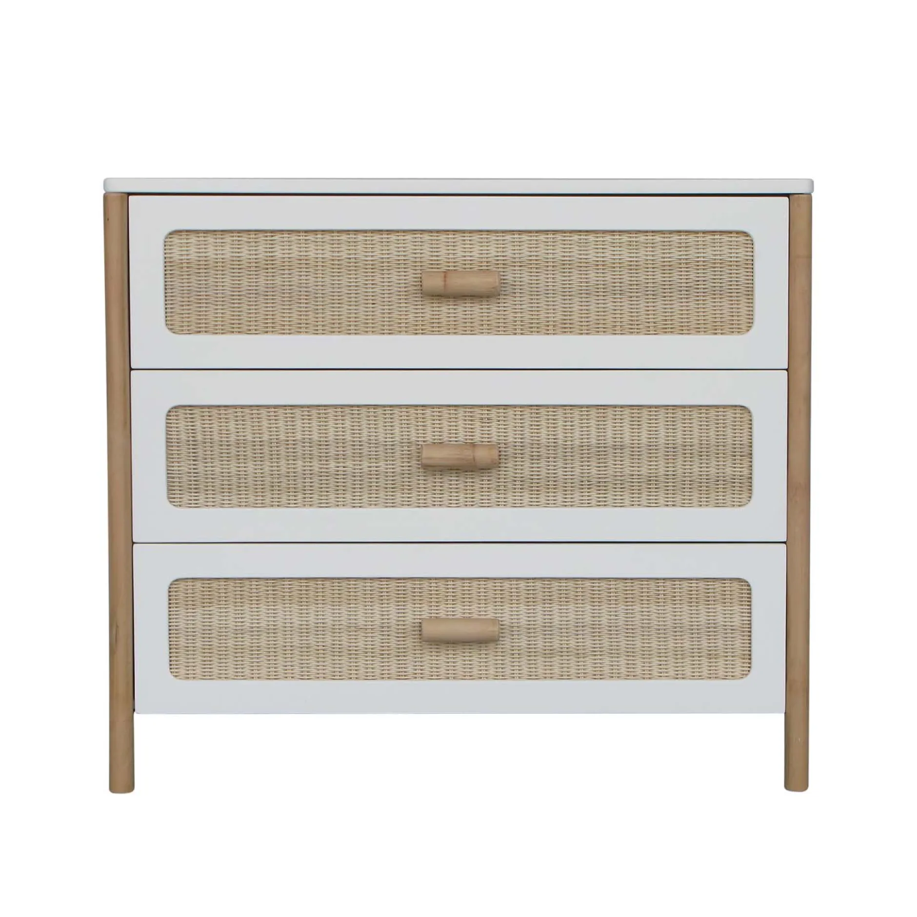 Commodes*Théo Océania commode 3 tiroirs tressage rotin de Neige