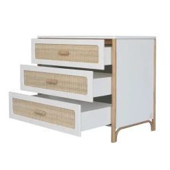 Commodes*Théo Océania commode 3 tiroirs tressage rotin de Neige