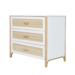 Commodes*Théo Océania commode 3 tiroirs tressage rotin de Neige