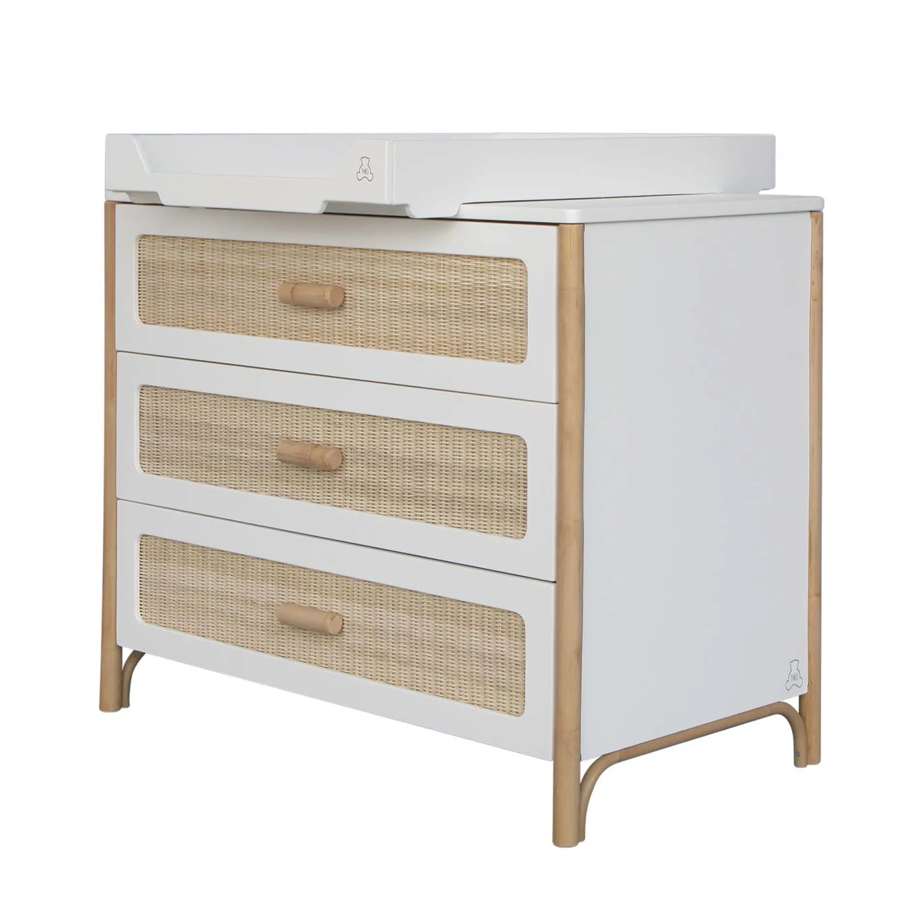 Commodes*Théo Océania commode 3 tiroirs tressage rotin de Neige