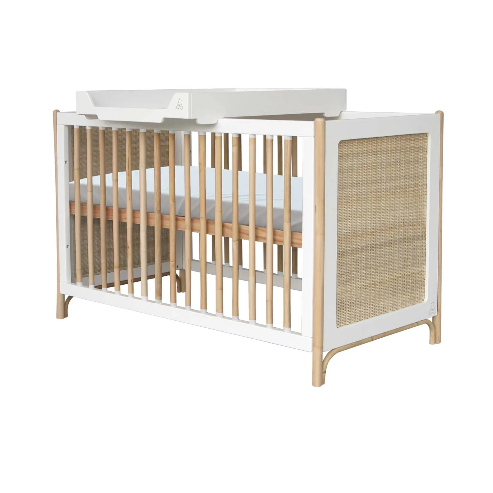 Lits 60X120 Évolutifs|Lits 60X120 Non Évolutifs*Théo Océania lit 60x120 tressage rotin de Neige