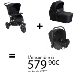 Tout Pour Vos Balades|Poussettes 3 Roues* Offre CHICCO : poussette Activ3 + nacelle + Siège auto Kory à 579,90€ au lieu de 599,90€ de Chicco