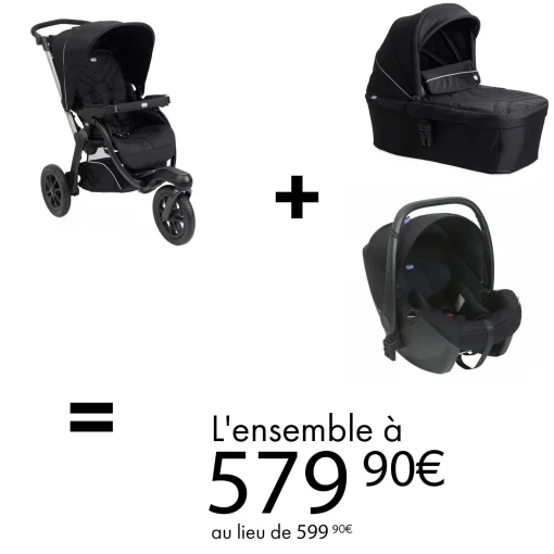 Tout Pour Vos Balades|Poussettes 3 Roues* Offre CHICCO : poussette Activ3 + nacelle + Siège auto Kory à 579,90€ au lieu de 599,90€ de Chicco