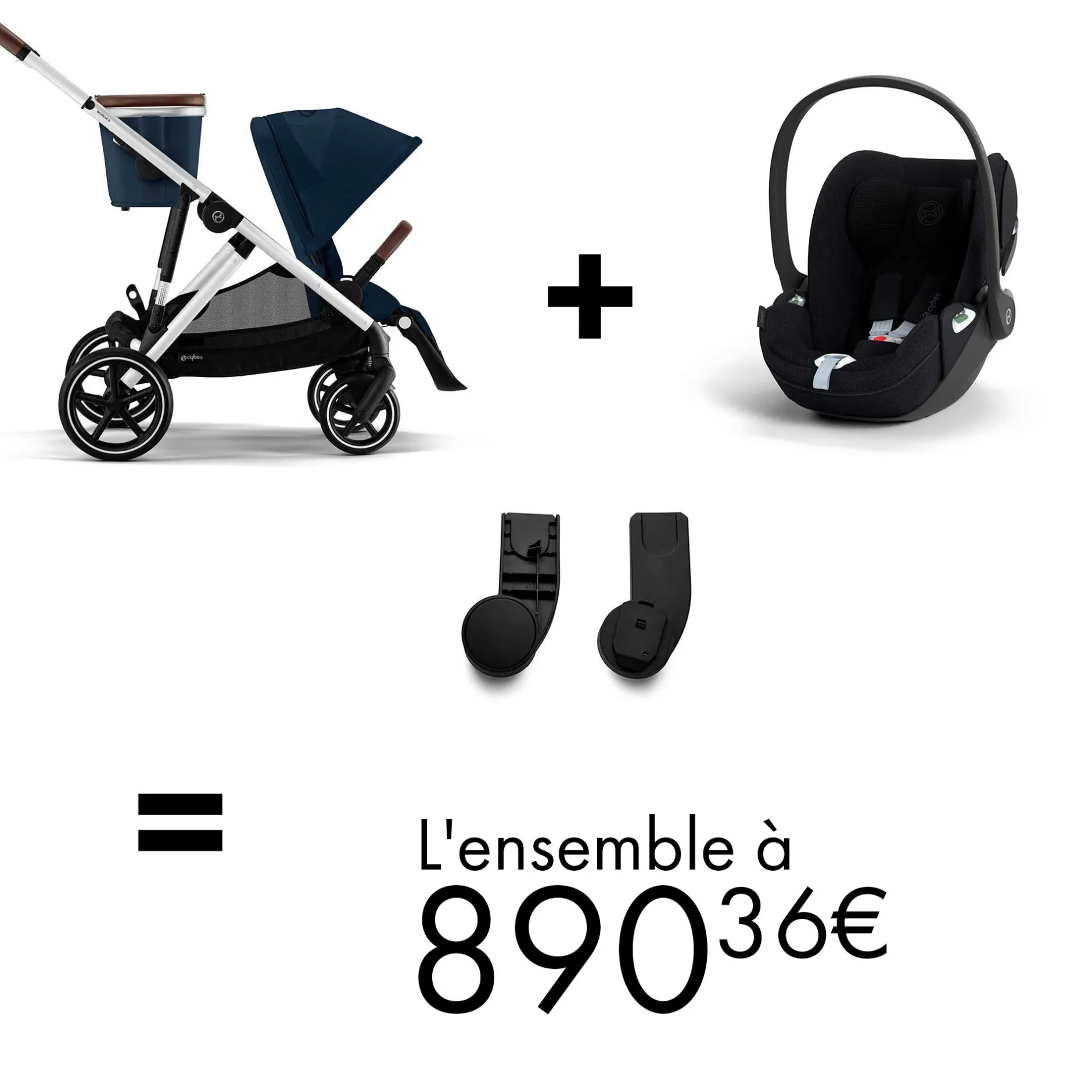 Tout Pour Vos Balades|Poussettes Doubles & Triples* Offre Cybex : Poussette Gazelle + Adaptateurs + Cloud T = 899€ de CYBEX