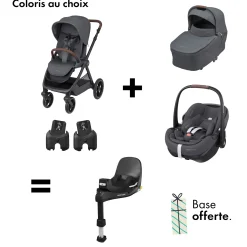 Tout Pour Vos Balades|Tout Pour Vos Trajets* Offre MAXI-COSI : base 360 pro OFFERTE pour l'achat d'une poussette Oxford + siège auto pebble 360 Pro + nacelle + adaptateurs de Maxi-Cosi