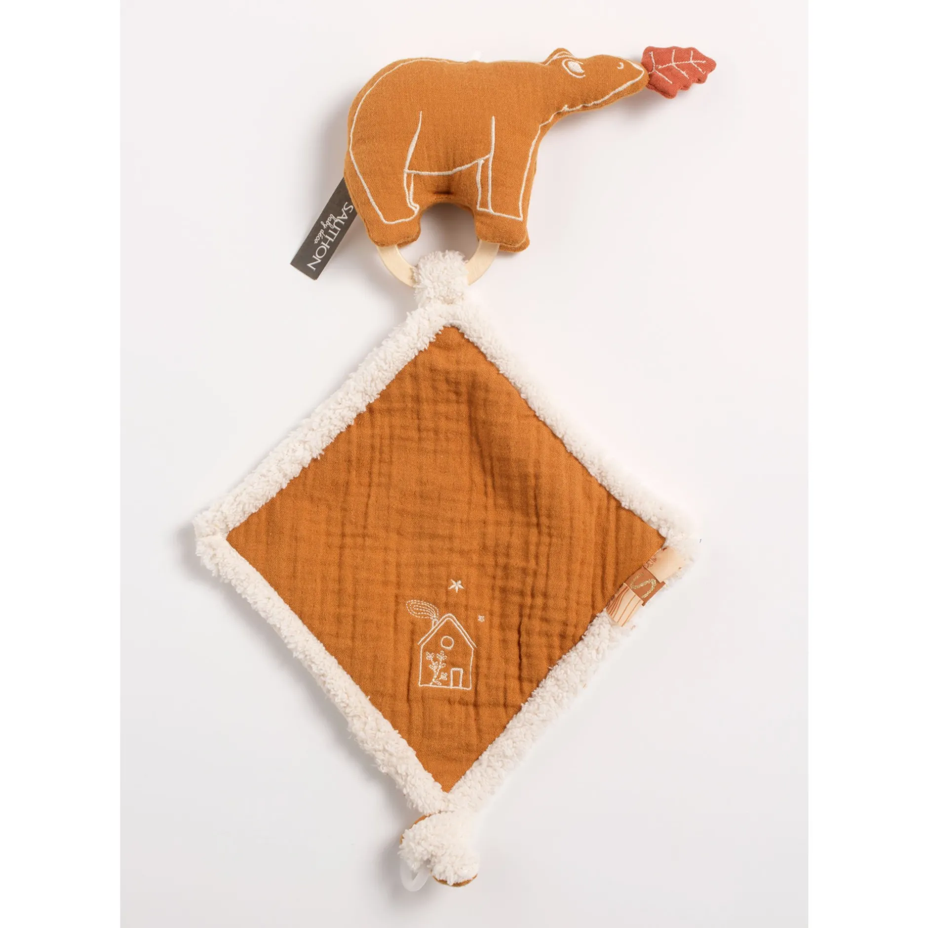 Doudous*Sauthon Baby Déco Orsino Doudou Mouchoir Ours de Vanille / Camel