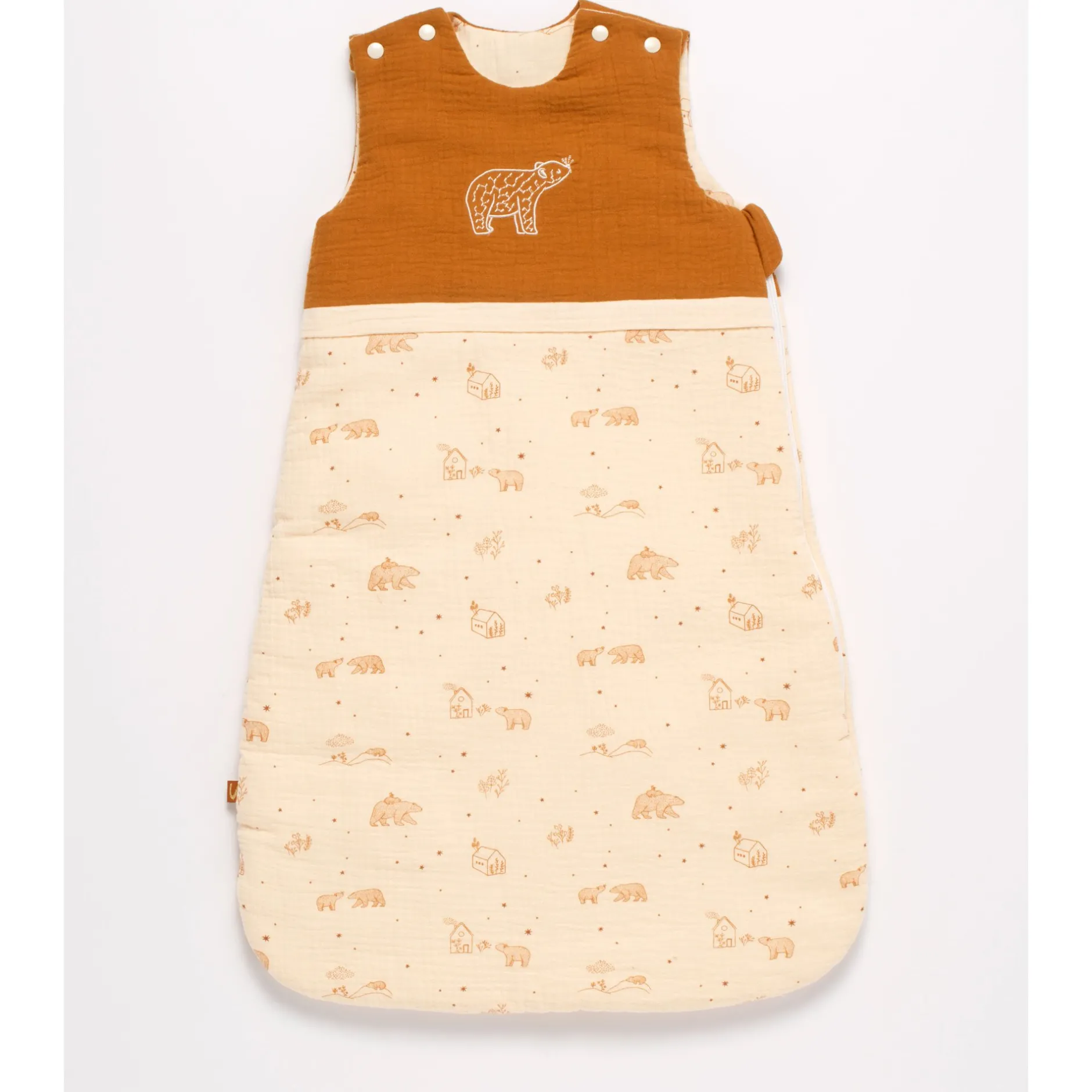 Gigoteuses & Nids D'Ange*Sauthon Baby Déco Orsino Gigoteuse Ours 0-6 mois de Vanille / Camel