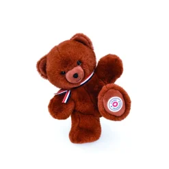 Doudous*L'ours français Ours en Peluche Articulé Français 25 cm de Marron