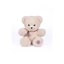 Doudous*L'ours français Ours en Peluche Articulé Français 25 cm de Ivoire