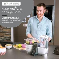 Bols|Cuiseurs Et Mixeurs*Babymoov Pack batch cooking Nutribaby(+) & 3 Babybols 250mL de Blanc