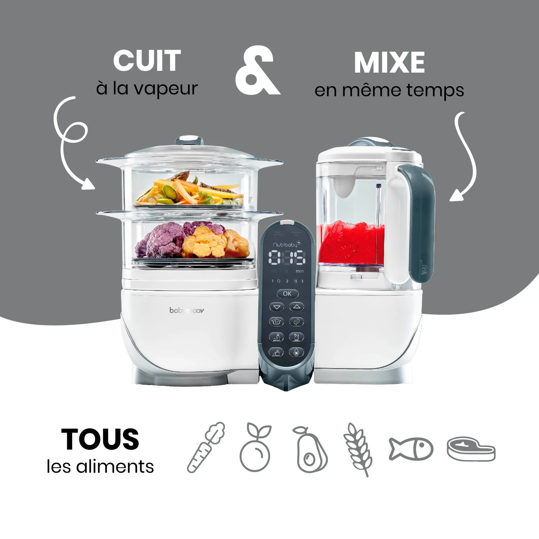 Bols|Cuiseurs Et Mixeurs*Babymoov Pack batch cooking Nutribaby(+) & 3 Babybols 250mL de Blanc