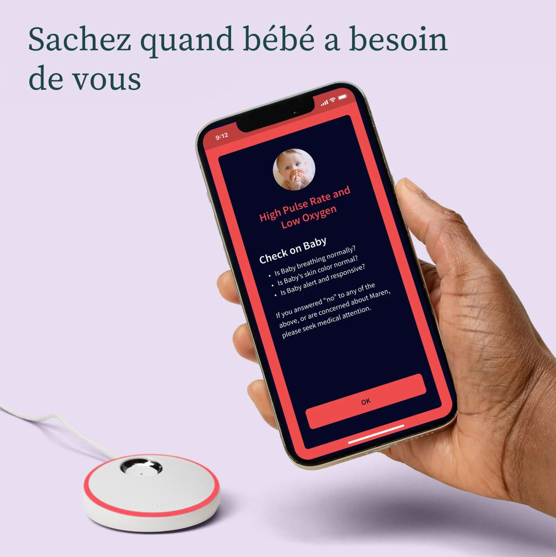 Sécurité Domestique*Owlet Pack Caméra + chaussette connectée Dream Sock de Menthe