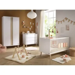 Lits 70X140 Évolutifs*Sauthon Baby's Sweet Home Paloma Lit bébé évolutif 70 x 140 cm de Blanc neige