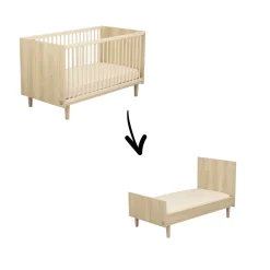 Lits 70X140 Évolutifs*Sauthon Baby's Sweet Home Paloma Lit bébé évolutif 70 x 140 cm de Bois chêne sépia