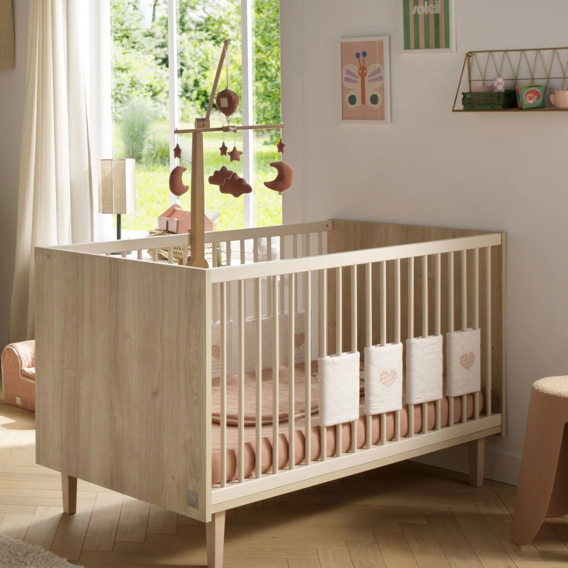 Lits 70X140 Évolutifs*Sauthon Baby's Sweet Home Paloma Lit bébé évolutif 70 x 140 cm de Bois chêne sépia