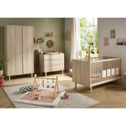 Lits 70X140 Évolutifs*Sauthon Baby's Sweet Home Paloma Lit bébé évolutif 70 x 140 cm de Bois chêne sépia