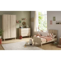 Lits 70X140 Évolutifs*Sauthon Baby's Sweet Home Paloma Lit bébé évolutif 70 x 140 cm de Bois chêne sépia