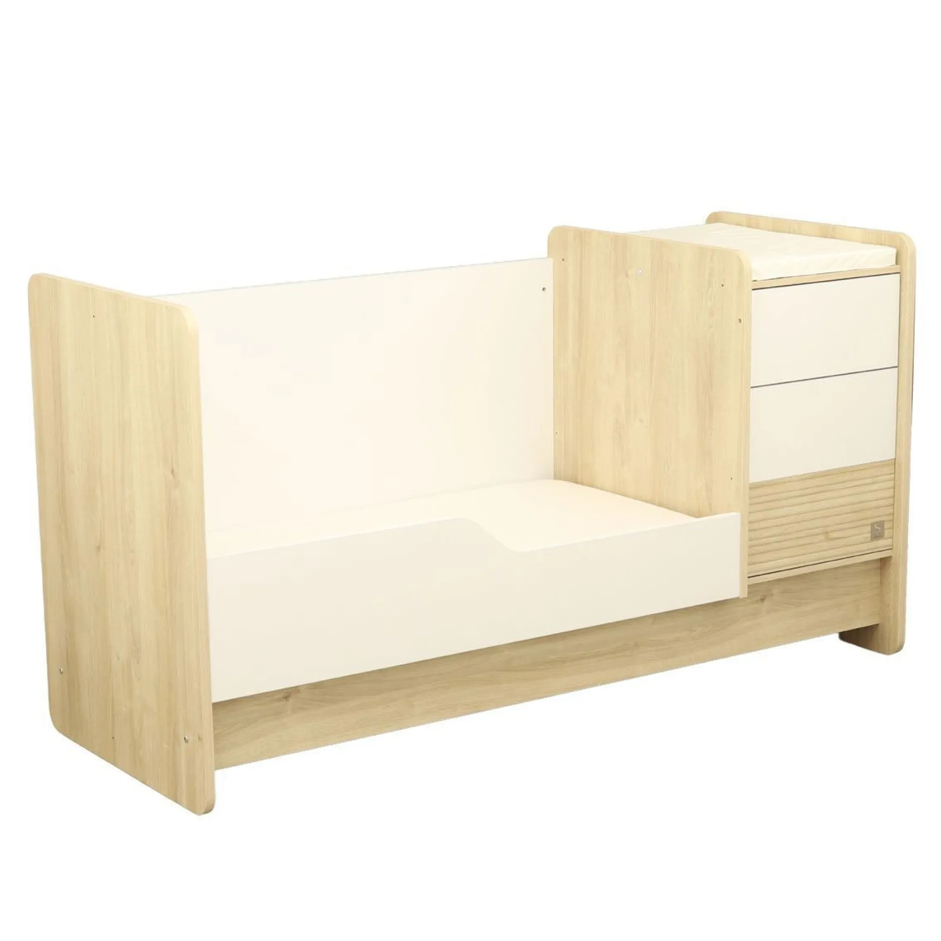 Lits 70X140 Évolutifs*Sauthon Baby's Sweet Home Paloma Lit combiné évolutif 70 x 140 cm de Chêne sépia blanc