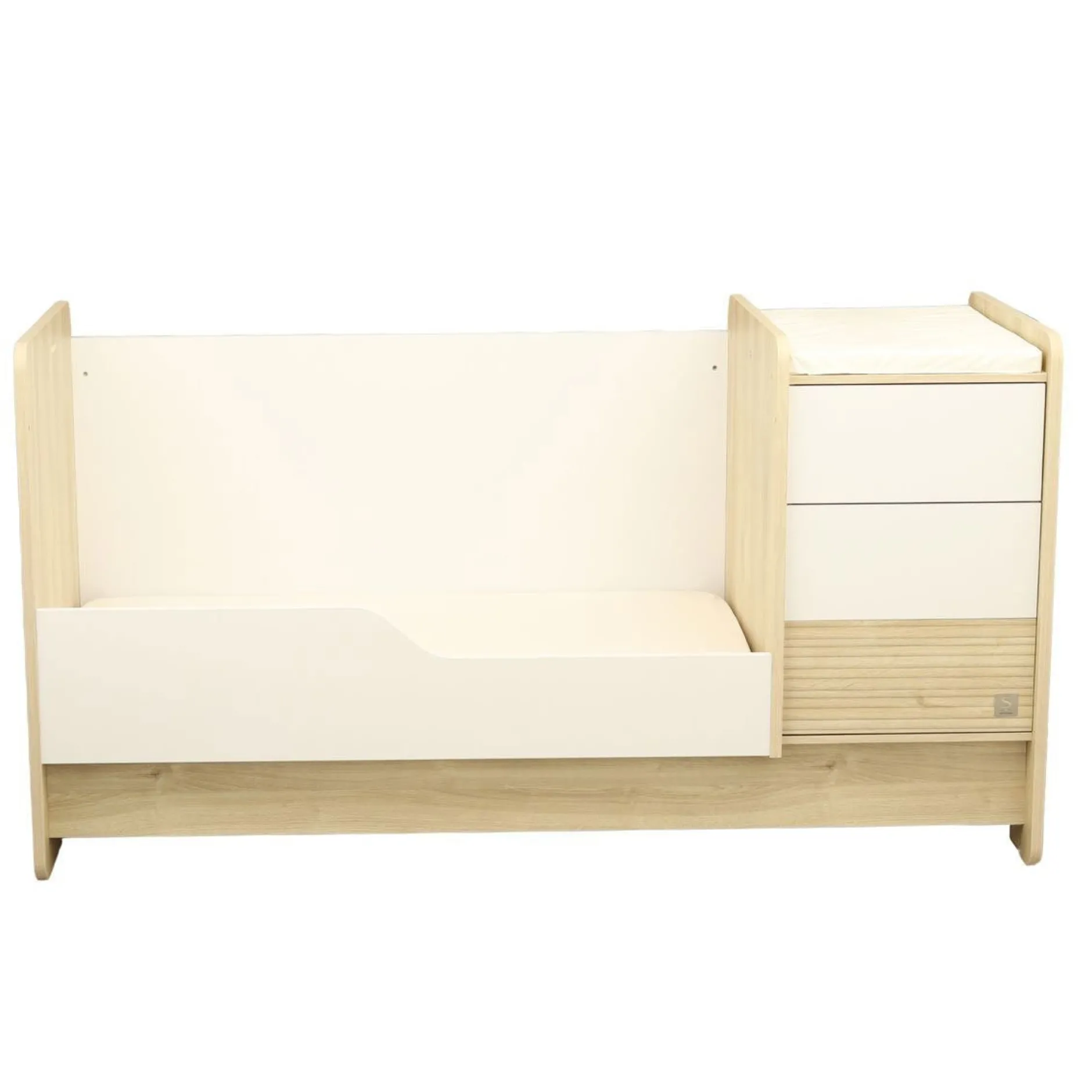 Lits 70X140 Évolutifs*Sauthon Baby's Sweet Home Paloma Lit combiné évolutif 70 x 140 cm de Chêne sépia blanc