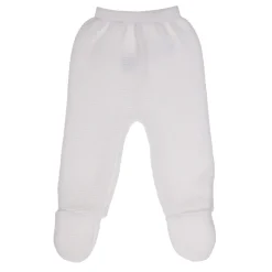Pantalons, Shorts, Leggings|Collection Tricot*P'tit bisou Pantalon bio collection Tricot Naissance-1 mois de Blanc