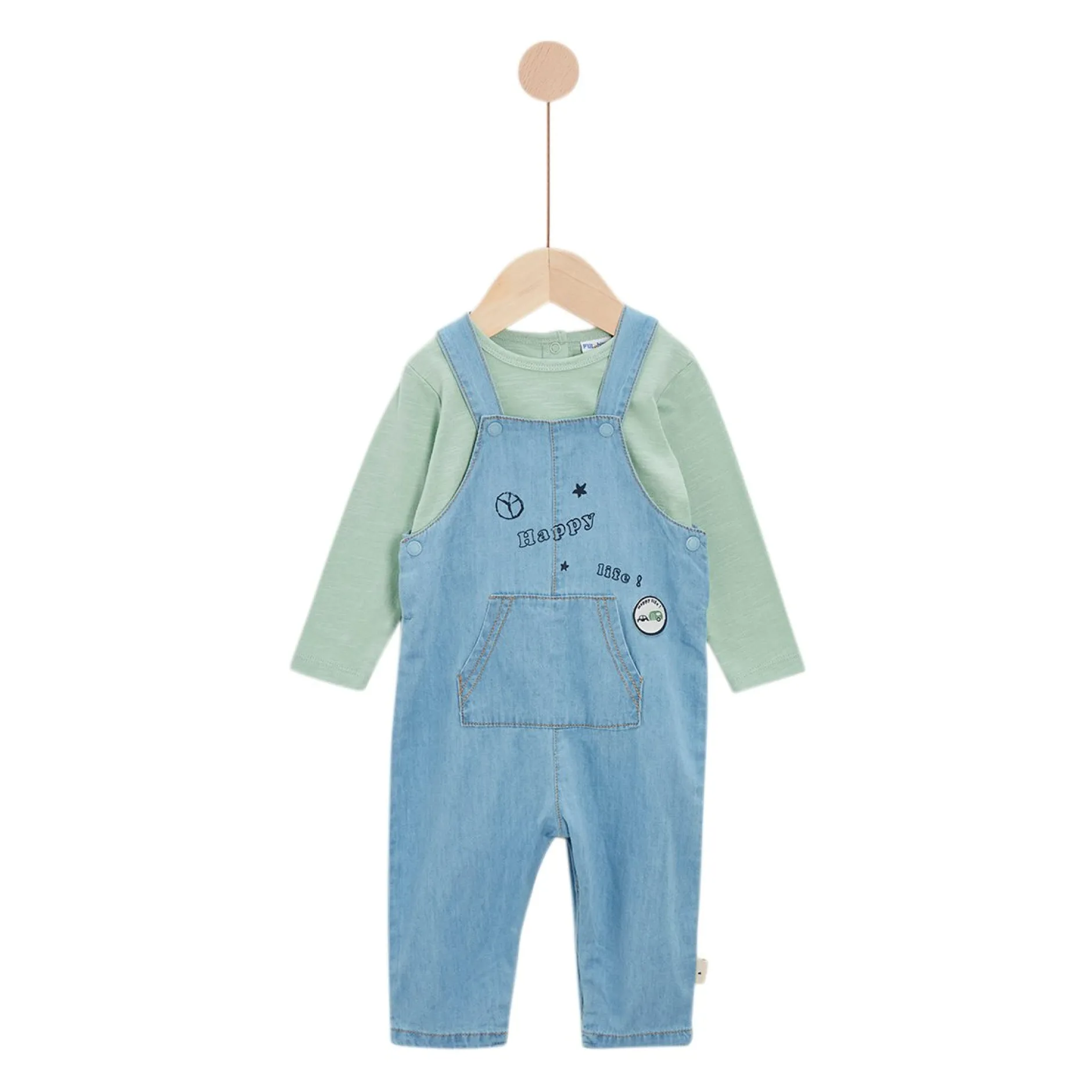 Combinaisons, Salopettes|T-Shirts, Polos, Chemises*P'tit bisou Parfum du Sud Salopette légère + Haut de Salt Chambray